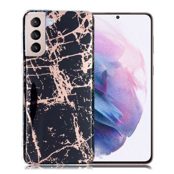 Marble Samsung Galaxy S21 Plus Etui - Svart