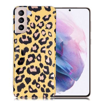 Marble Samsung Galaxy S21 Plus Etui - Leopard Mønster