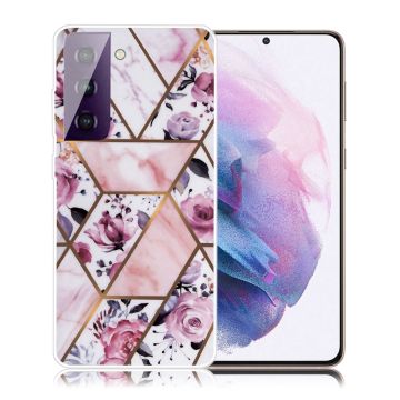 Marble Samsung Galaxy S21 Plus Etui - Elegant Roses Tile