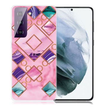 Marble Samsung Galaxy S21 Plus Etui - Rose i Diamant Former