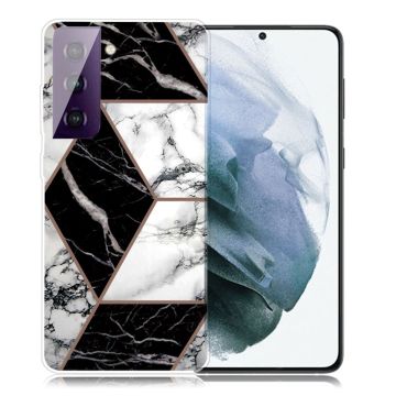 Marble Samsung Galaxy S21 Plus Etui - Grå / Svart / Hvit