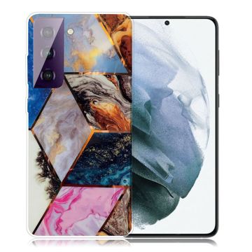 Marble Samsung Galaxy S21 Plus Etui - Vibrant Klinkekule Diamant