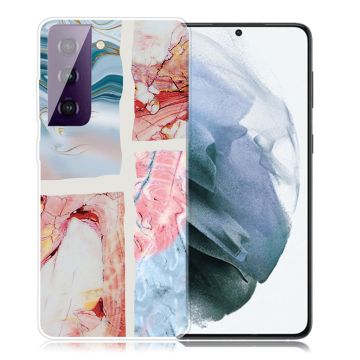 Marble Samsung Galaxy S21 Plus Etui - Wavy Klinkekule Tile