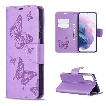 Butterfly Samsung Galaxy S21 Plus Flippetui - Lilla