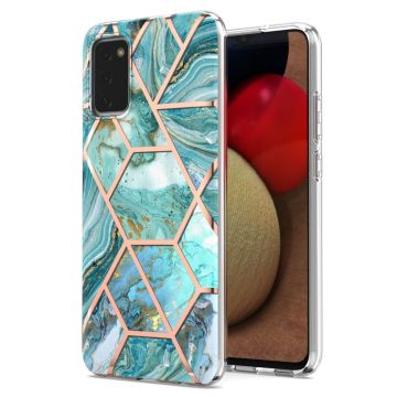 Marble Samsung Galaxy A02s Etui - Blå