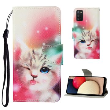 Wonderland Samsung Galaxy A02s flip-etui - Søt Katt