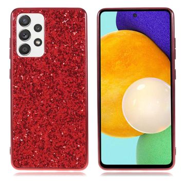 Glitter Samsung Galaxy A52 5G Etui - Rød