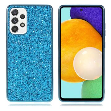 Glitter Samsung Galaxy A52 5G Etui - Blå