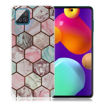 Marble Samsung Galaxy M62 / F62 Etui - Honeycomb Klinkekule Mønster