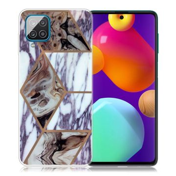 Marble Samsung Galaxy M62 / F62 Etui - Blue og Brun Klinkekule