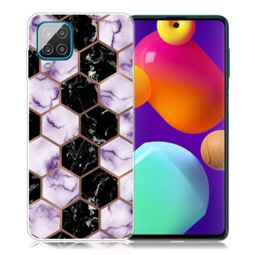 Marble Samsung Galaxy M62 / F62 Etui - Honeycomb Klinkekule i Lilla