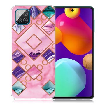 Marble Samsung Galaxy M62 / F62 Etui - Rose i Diamant Former