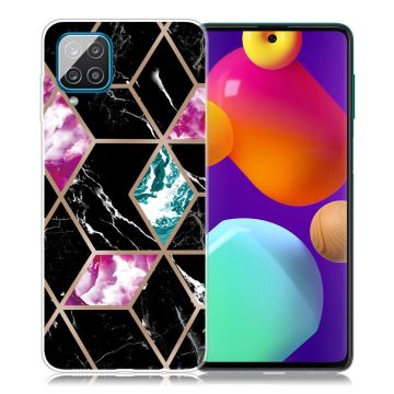 Marble Samsung Galaxy M62 / F62 Etui - Tile Of Black / Cyan / Rose