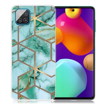 Marble Samsung Galaxy M62 / F62 Etui - Smaragd Terning Mønster