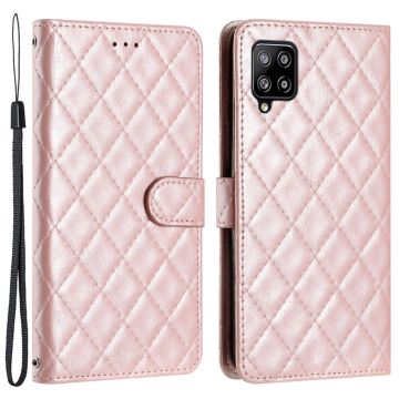 Funksjonelt rombe lommebokdeksel for Samsung Galaxy A22 4G - Rosa