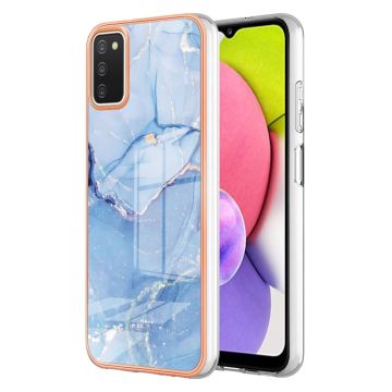 Marble Samsung Galaxy A03s Etui - Blå