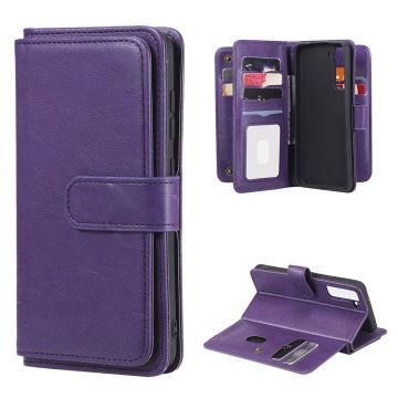 Lommebok-etui med 10 lommeseksjoner for Samsung Galaxy S21 FE - Lilla