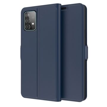 Glatt og tynt premium PU-skinnetui for Samsung Galaxy A52s 5G / Samsung Galaxy A52 5G / Samsung Galaxy A52 - Blå