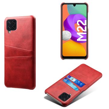 Dual Card Etui Samsung Galaxy M22 / M32 / F22 - Rød