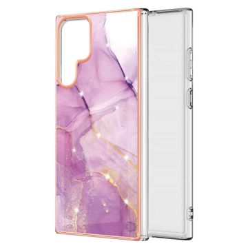 Marble Samsung Galaxy S22 Ultra Etui - Rosa Klinkekule Haze