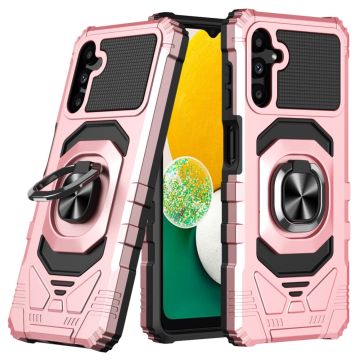 Slitesterkt hardplastdeksel med myk innside og kickstand for Samsung Galaxy A13 5G - Rose Gull