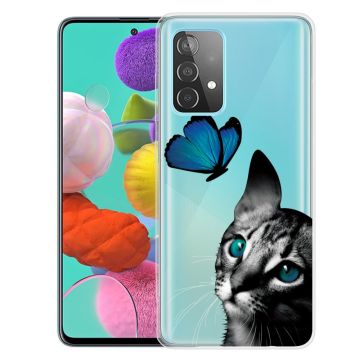 Deco Samsung Galaxy A13 4G Etui - Katt og Sommerfugl