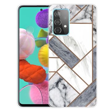 Marble Samsung Galaxy A13 4G Etui - Grå / Hvit Klinkekule Tile