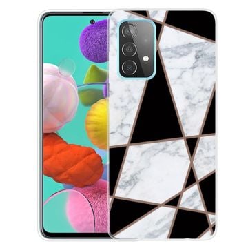 Marble Samsung Galaxy A13 4G Etui - Svart og Hvit Klinkekule