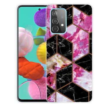 Marble Samsung Galaxy A13 4G Etui - Svart og Rose Klinkekule