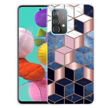 Marble Samsung Galaxy A13 4G Etui - Blå / Gull Terning