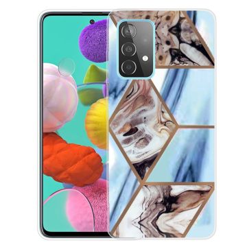 Marble Samsung Galaxy A13 4G Etui - Himmelblå og Brun Klinkekule