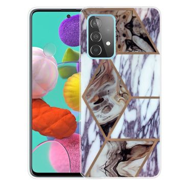 Marble Samsung Galaxy A13 4G Etui - Blå og Brun Klinkekule