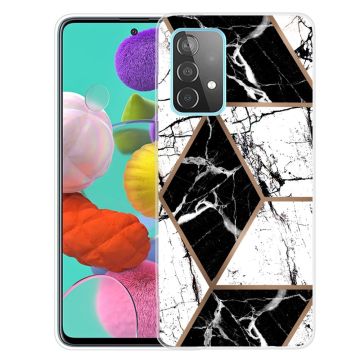 Marble Samsung Galaxy A13 4G Etui - Svart og Hvit Diamant