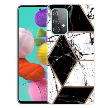 Marble Samsung Galaxy A13 4G Etui - Svart og Hvit Klinkekule Form