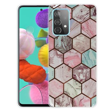 Marble Samsung Galaxy A13 4G Etui - Honeycomb Klinkekule Mønster