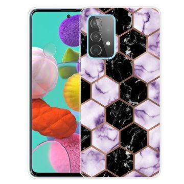 Marble Samsung Galaxy A13 4G Etui - Honeycomb Klinkekule i Lilla