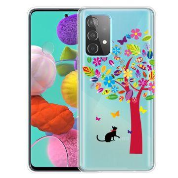 Deco Samsung Galaxy A13 4G Etui - Katt og Fargerik Tre