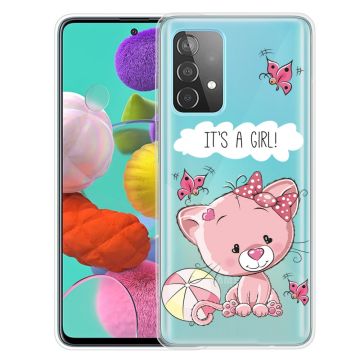 Deco Samsung Galaxy A73 Etui - Rosa Katt