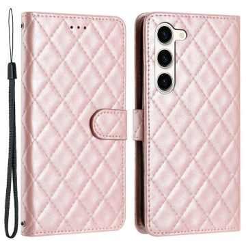 Funksjonelt rombe lommebokdeksel for Samsung Galaxy S23 - Rosa