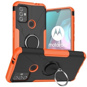 Kickstand-deksel med magnetisk ark for Motorola Moto G30 / G10 - Oransje