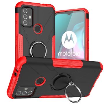 Kickstand-deksel med magnetisk ark for Motorola Moto G30 / G10 - Rød