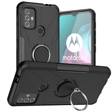 Kickstand-deksel med magnetisk ark for Motorola Moto G30 / G10 - Svart