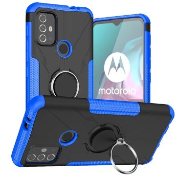 Kickstand-deksel med magnetisk ark for Motorola Moto G30 / G10 - Blå