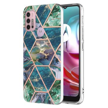 Marble Motorola Moto G20 / G30 / G10 Etui - Blå / Grønn