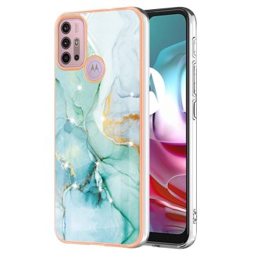 Marble Motorola Moto G20 / G30 / G10 Etui - Grønn Klinkekule