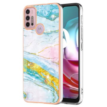 Marble Motorola Moto G20 / G30 / G10 Etui - Green Color Mix