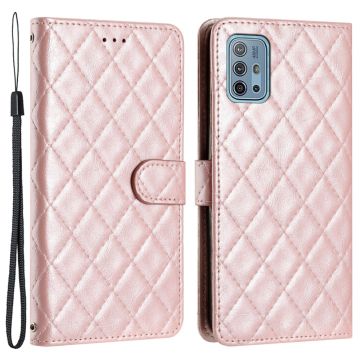 Funksjonelt rombe lommebokdeksel for Motorola Moto G20 / Motorola Moto G10 / Motorola Moto G30 - Rosa