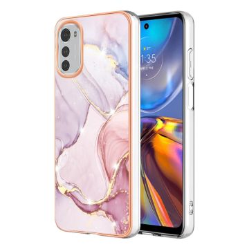 Marble Motorola Moto E32s / E32 Etui - Rose Gull Klinkekule