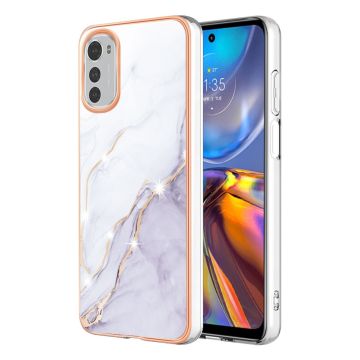 Marble Motorola Moto E32s / E32 Etui - Hvit Klinkekule