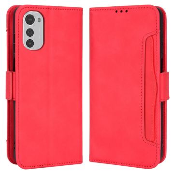 Lommebok-etui i moderne skinn-design Motorola Moto E32s / Motorola Moto E32 - Rød